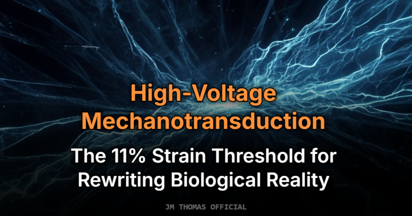 High-Voltage Mechanotransduction: The 11% Strain Threshold for Rewriting Biological Reality